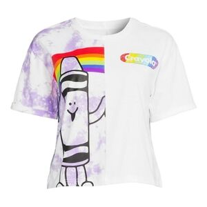 Crayola Purple Crayon, White, & Rainbow Tee